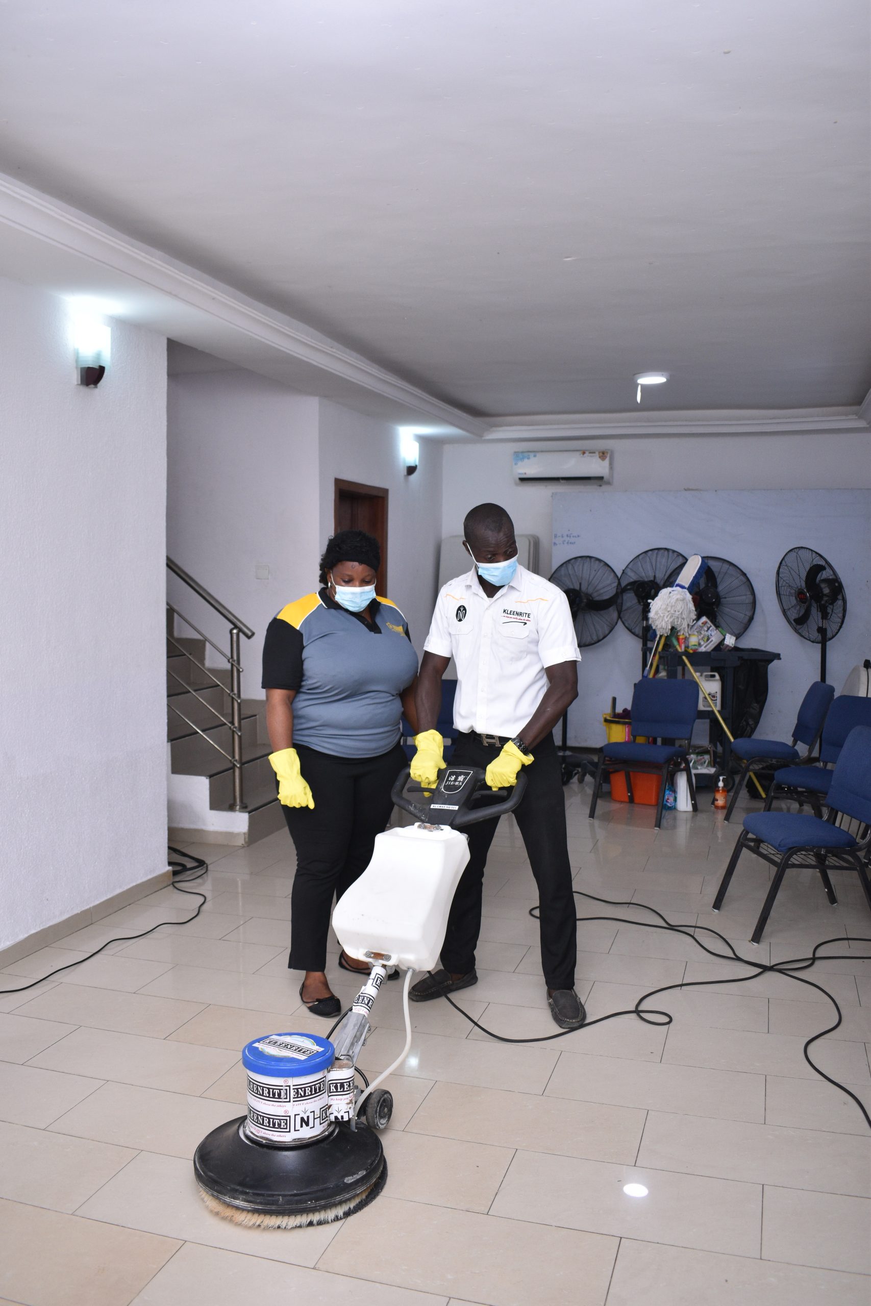 Kleenrite floor care team at work